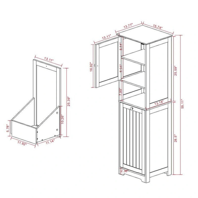 Tilt-Out Laundry Sorter Cabinet
