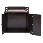 Full Loft Bed with Drawers, Desk, Wardrobe, and Guardrails