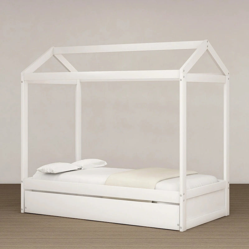 White House Bed with Trundle