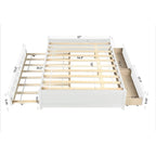 Full Size Bed With Twin Size Trundle and Two Drawers