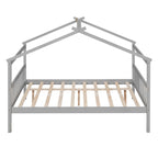 Wooden Full House Day Bed with Trundle
