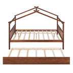 Wooden Full House Day Bed with Trundle