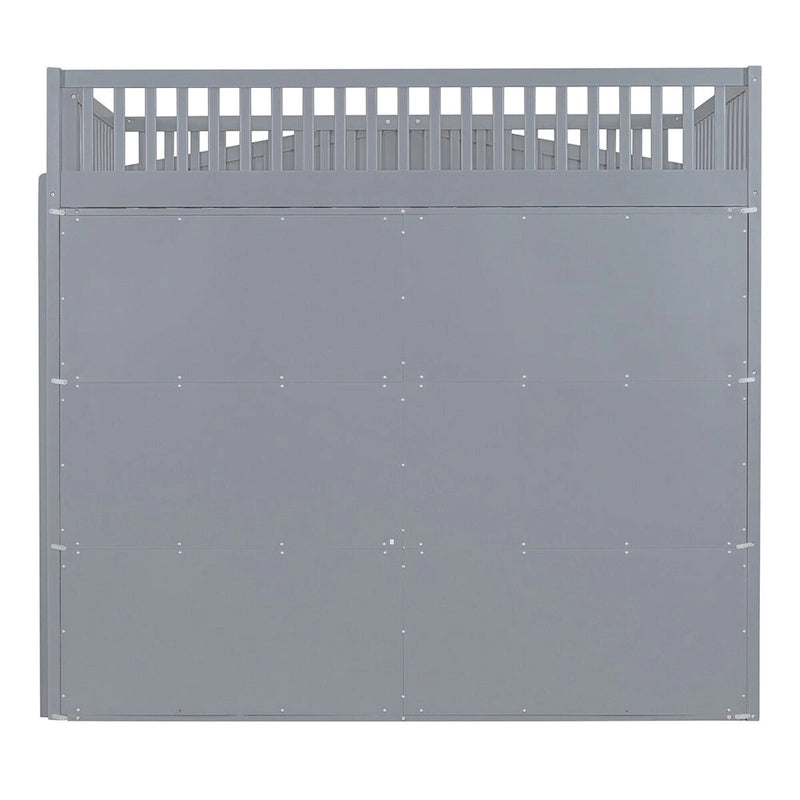 Full Size House Loft Bed With Ladder and Wardrobe