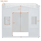 Full Size House Loft Bed With Ladder and Wardrobe