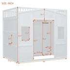 Full Size House Loft Bed With Ladder and Wardrobe