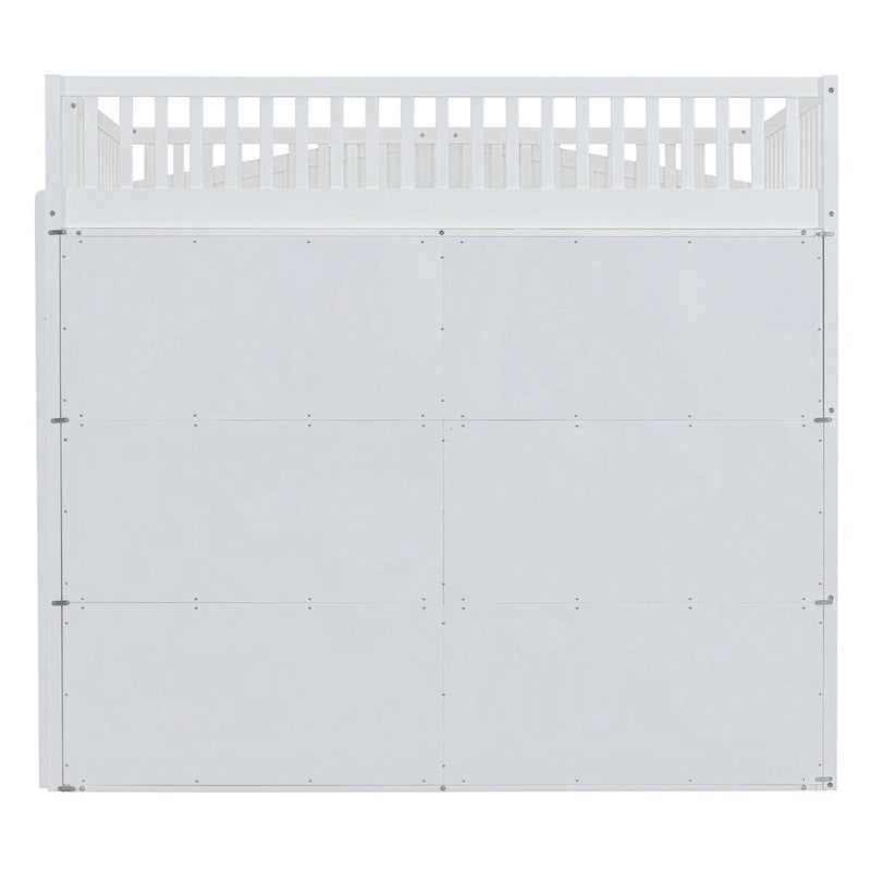 Full Size House Loft Bed With Ladder and Wardrobe