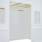 Full Size House Loft Bed With Ladder and Wardrobe