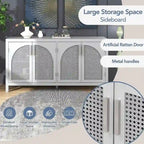 60 Large Storage Space Artificial Rattan Doors Buffet/Sideboard