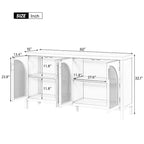 60 Large Storage Space Artificial Rattan Doors Buffet/Sideboard