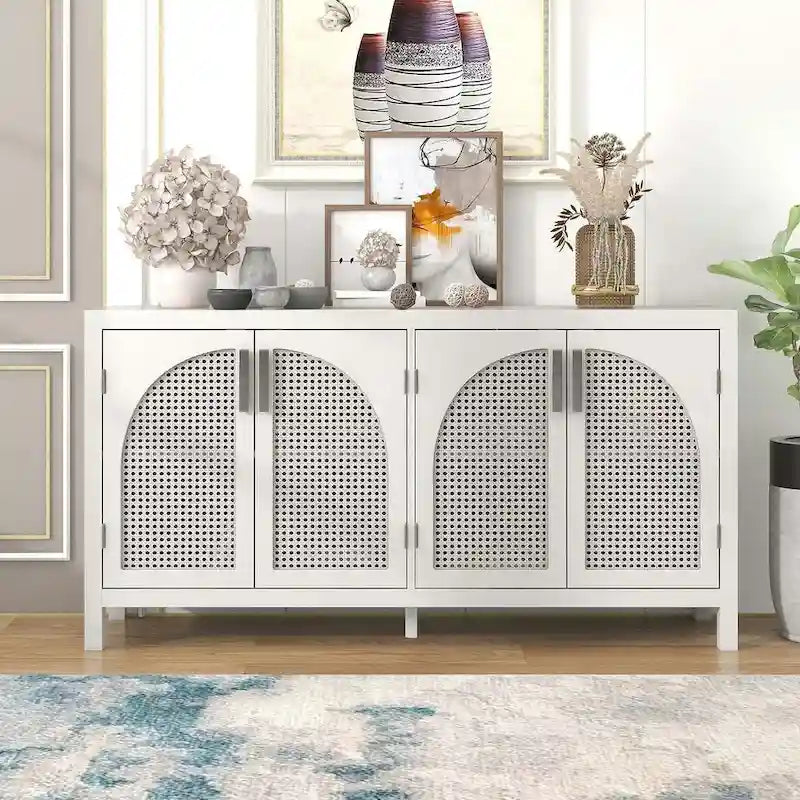 60 Large Storage Space Artificial Rattan Doors Buffet/Sideboard