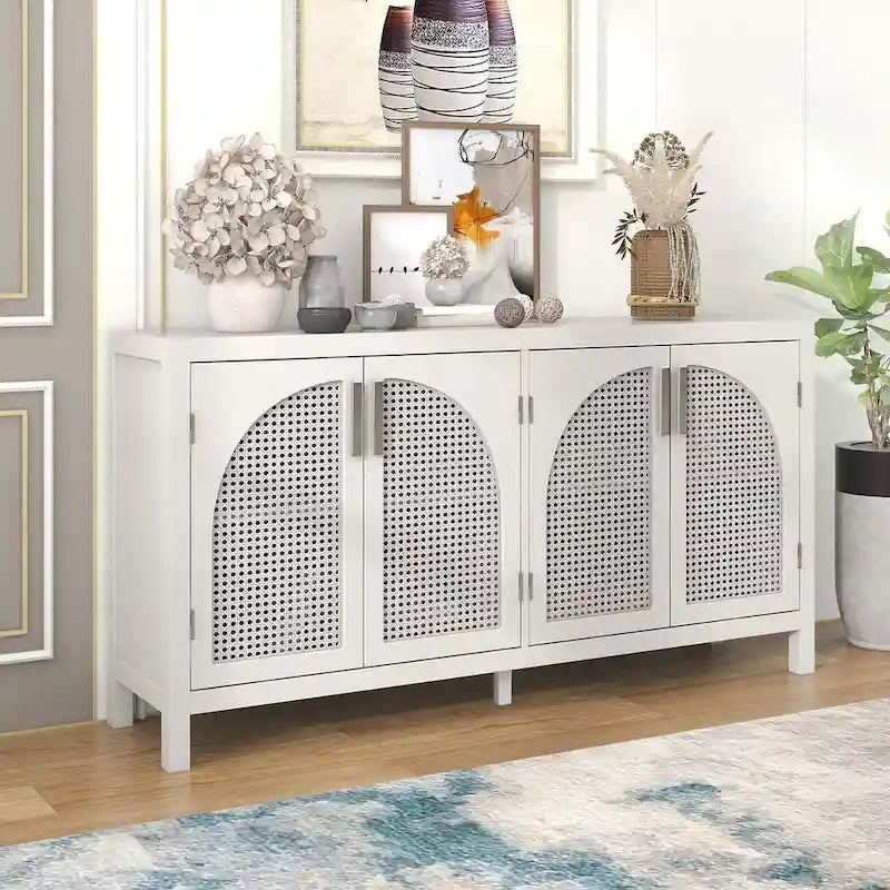 60 Large Storage Space Artificial Rattan Doors Buffet/Sideboard