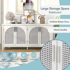 60 Large Storage Space Artificial Rattan Doors Buffet/Sideboard