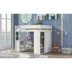 Wood with Wardrobes and 2-Drawer Desk with Cabinet