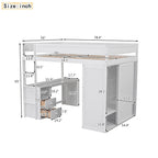 Wood with Wardrobes and 2-Drawer Desk with Cabinet