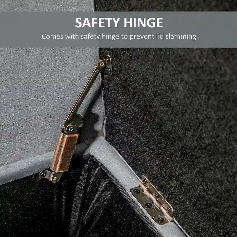 Button-Tufted Storage Ottoman Bench