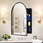 Metal Framed Bathroom Wall Cabinet with Mirror and Adjustable Shelves