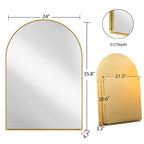 Metal Framed Bathroom Wall Cabinet with Mirror and Adjustable Shelves