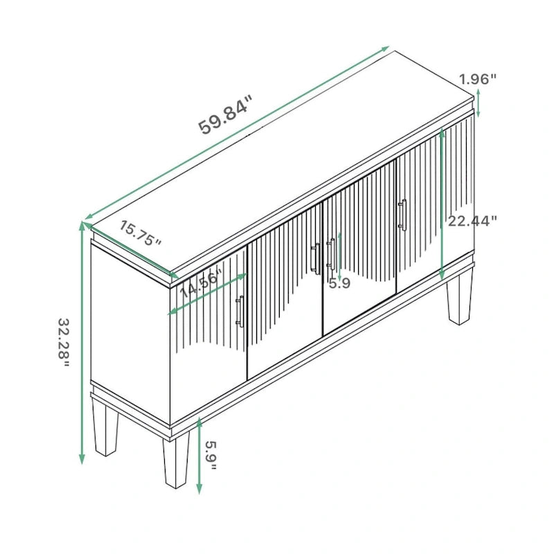 Large Size 4-Door Cabinet