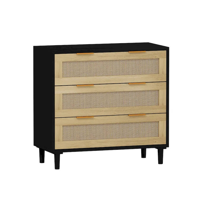 3-Drawers Rattan Storage Cabinet for Bedroom,Living Room,Dining Room
