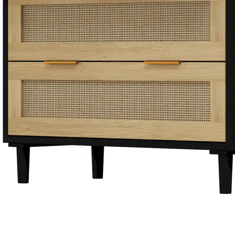 3-Drawers Rattan Storage Cabinet for Bedroom,Living Room,Dining Room