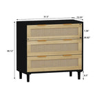 3-Drawers Rattan Storage Cabinet for Bedroom,Living Room,Dining Room