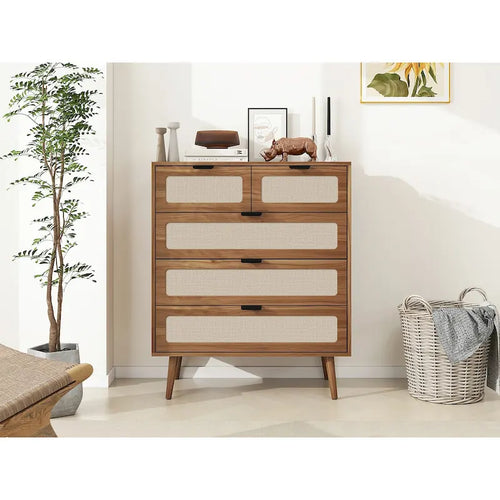 5 Drawer Cabinet, Accent Storage Cabinet, Suitable for Living Room, Bedroom, Dining Room, Study