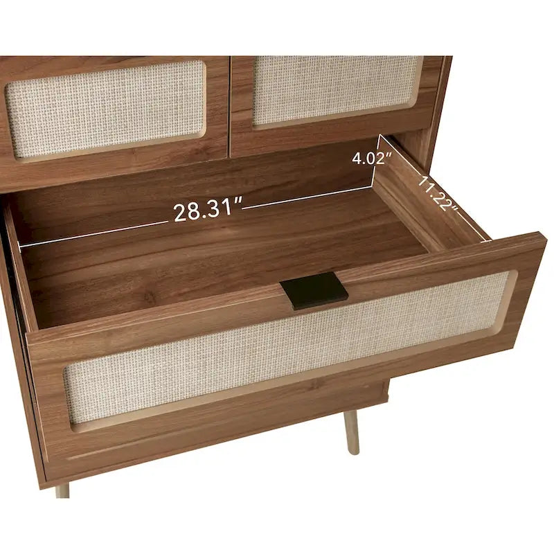 5 Drawer Cabinet, Accent Storage Cabinet, Suitable for Living Room, Bedroom, Dining Room, Study