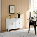 Sideboard Buffet cabinet with 4 doors and removable shelves, for living room, dining room, ivory white