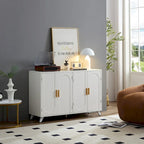 Sideboard Buffet cabinet with 4 doors and removable shelves, for living room, dining room, ivory white