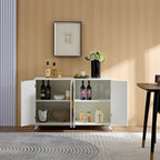 Sideboard Buffet cabinet with 4 doors and removable shelves, for living room, dining room, ivory white