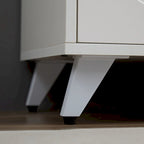 Sideboard Buffet cabinet with 4 doors and removable shelves, for living room, dining room, ivory white