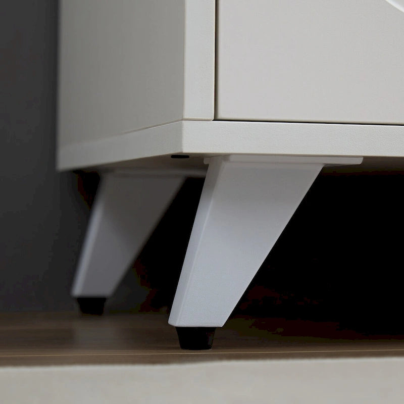 Sideboard Buffet cabinet with 4 doors and removable shelves, for living room, dining room, ivory white