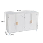 Sideboard Buffet cabinet with 4 doors and removable shelves, for living room, dining room, ivory white