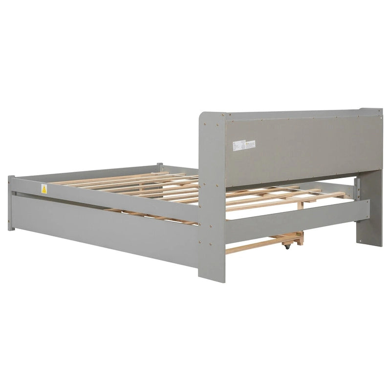 Full Bed with Trundle,Bookcase