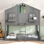 win over Twin House Bunk Bed with Roof
