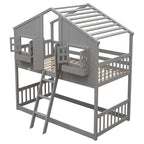 win over Twin House Bunk Bed with Roof