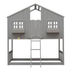 win over Twin House Bunk Bed with Roof