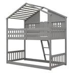 win over Twin House Bunk Bed with Roof
