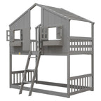 win over Twin House Bunk Bed with Roof