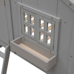 win over Twin House Bunk Bed with Roof