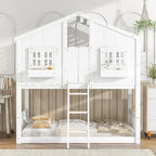 win over Twin House Bunk Bed with Roof