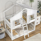 win over Twin House Bunk Bed with Roof
