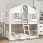 win over Twin House Bunk Bed with Roof