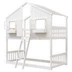 win over Twin House Bunk Bed with Roof