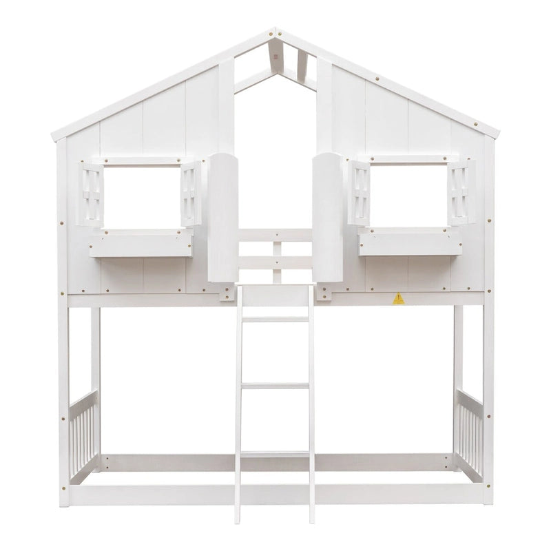 win over Twin House Bunk Bed with Roof