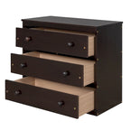 Espresso Pine Wood Multifunctional Loft Bed with Movable Desk, Modular Bookshelf, Chest of Drawers