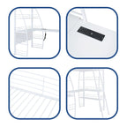 Full Size Loft Bed with 4 Layers of Shelves and L Shaped Desk