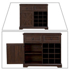 Classic Farmhouse Style Wooden Sideboard with Removable Wine Racks
