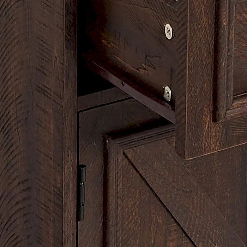 Classic Farmhouse Style Wooden Sideboard with Removable Wine Racks