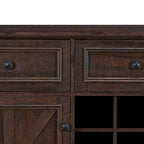 Classic Farmhouse Style Wooden Sideboard with Removable Wine Racks
